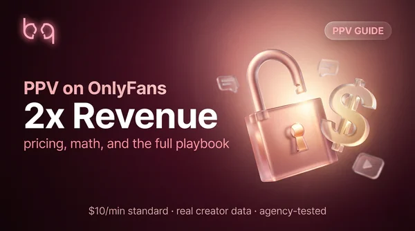 PPV meaning OnlyFans — 3D glass padlock unlocking with golden light and dollar sign on dark wine background