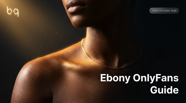 Ebony OnlyFans creator guide — warm golden light on dark skin, editorial photography