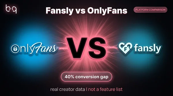 Fansly vs OnlyFans comparison — OnlyFans and Fansly logos facing off with VS in the center on a dark cinematic background