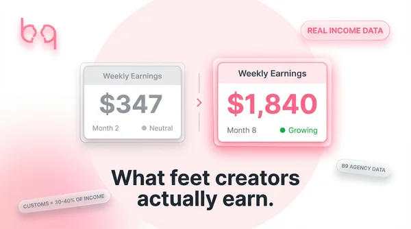 OnlyFans feet income breakdown showing earnings data for foot content creators in 2025